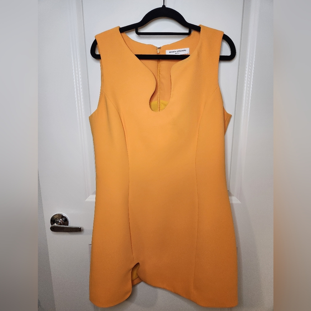 Amanda Uprichard Bright Orange Puzzle Dress